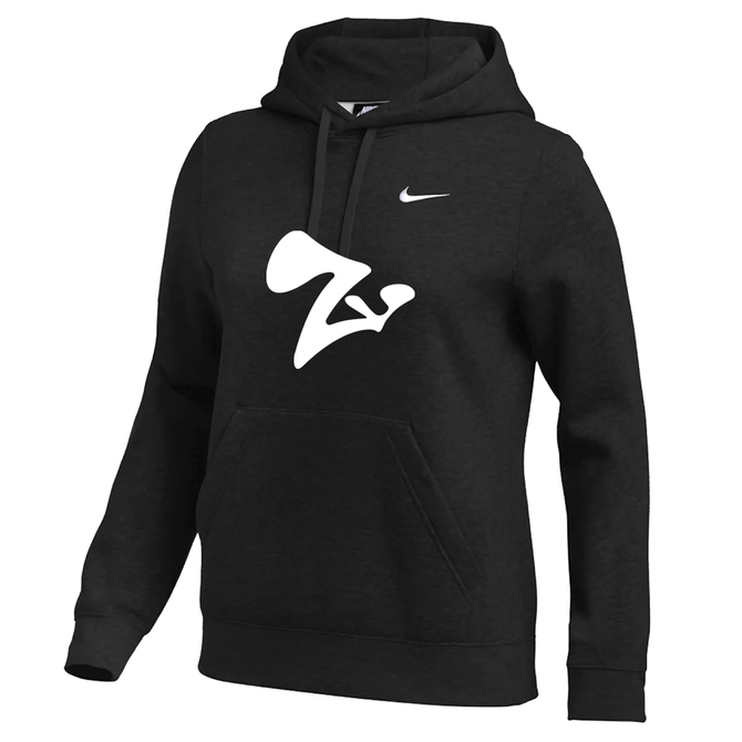 Nike Women's Club Fleece Pullover Hoodie - ZV Light - Black