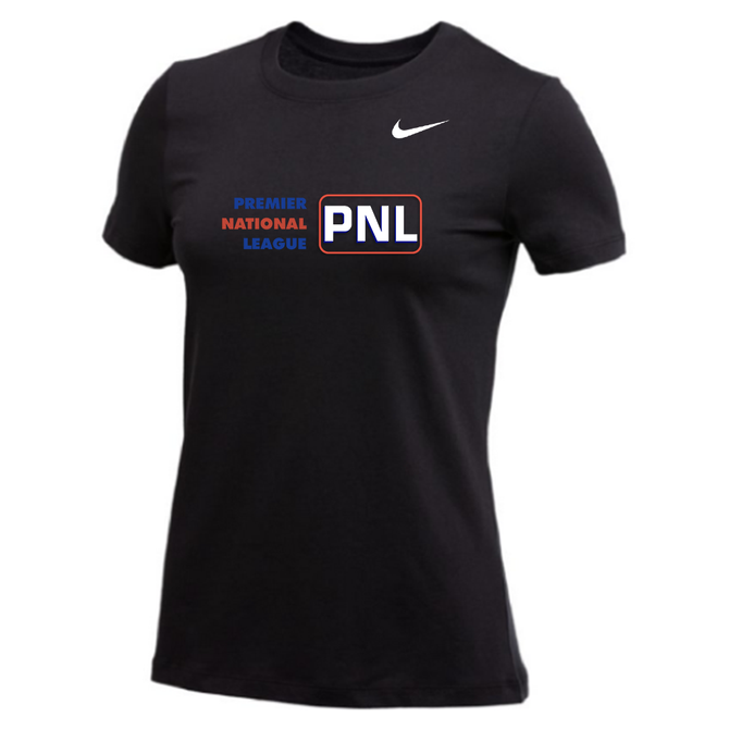 Nike Women's S/S 100% Cotton Tee - PNL Text Light - Black