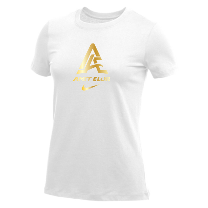 Nike Womens Wrestling AE Monogram With Name and Swoosh Dri-Fit Cotton SS Tee - White