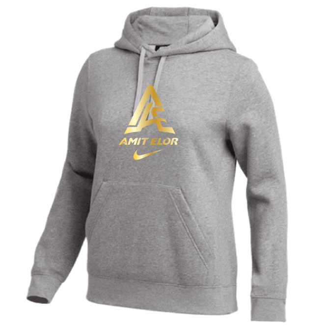 Nike Womens Wrestling AE Monogram with Name And Swoosh With Amit Flex Club Fleece Hoodie - Grey