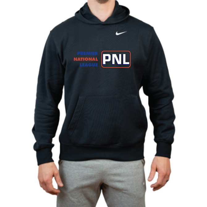 Nike Men's Club Fleece Pullover Hoodie - PNL Text Light - Black