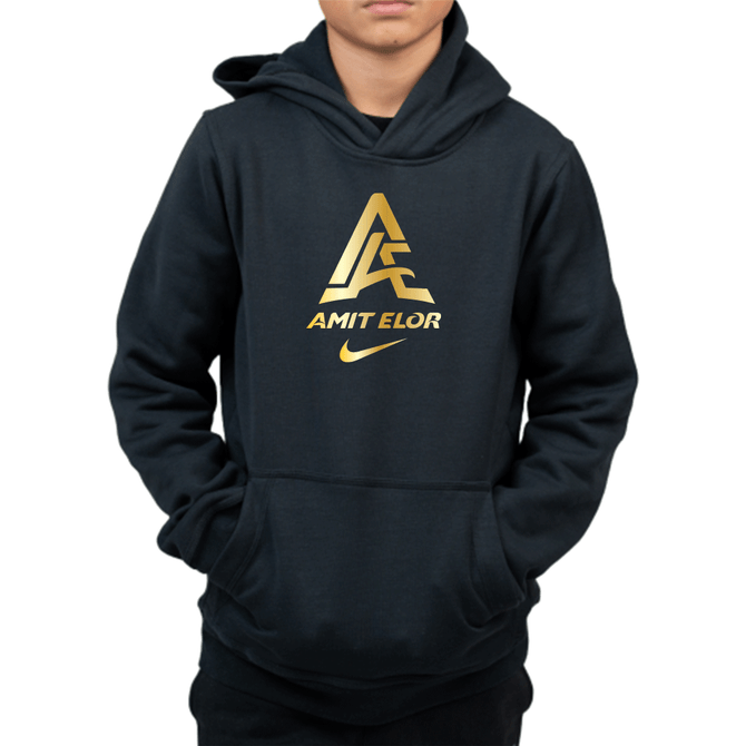 Nike Youth Wrestling AE Monogram with Name And Swoosh With Amit Flex Club Fleece Hoodie - Black