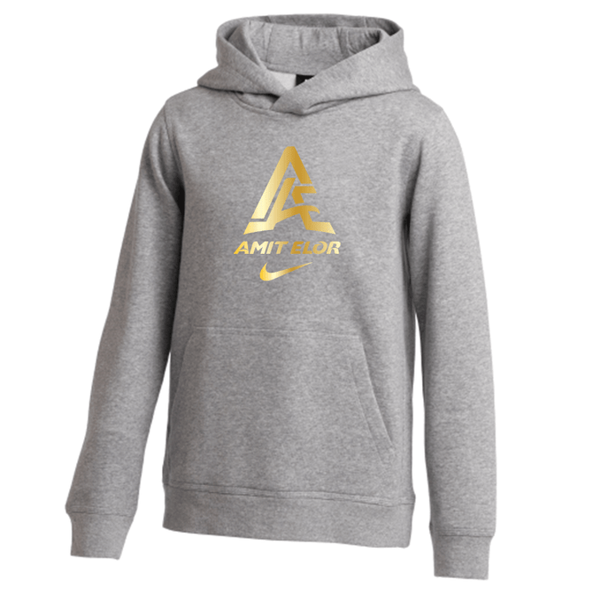 Nike Youth Wrestling AE Monogram with Name And Swoosh With Amit Flex Club Fleece Hoodie - Grey