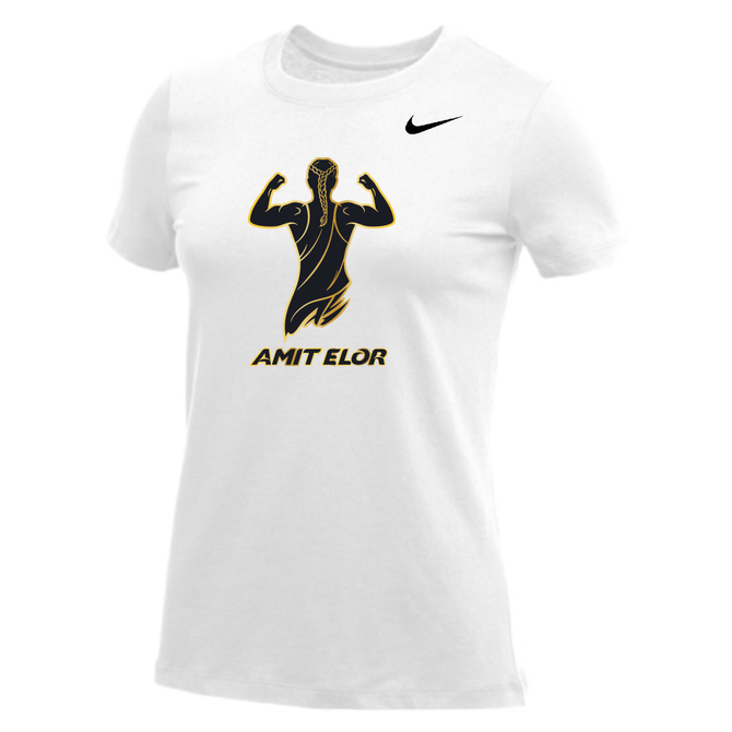Nike Women's Wrestling AE Front Flex Name Dri-Fit Cotton SS Tee - White