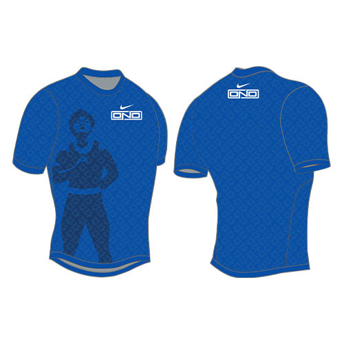 Nike Mens Wrestling Ono Wordmark Pocket Sublimated Elite Rash Guard - Royal