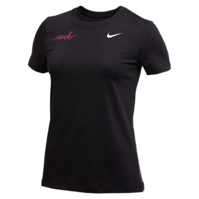 Nike Women's Volleyball AOVB Cursive Pocket Dri-Fit Cotton S/S Tee - Black