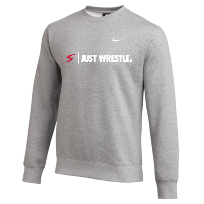 Nike Men's Wrestling Just Wrestle Club Fleece Crew - Grey