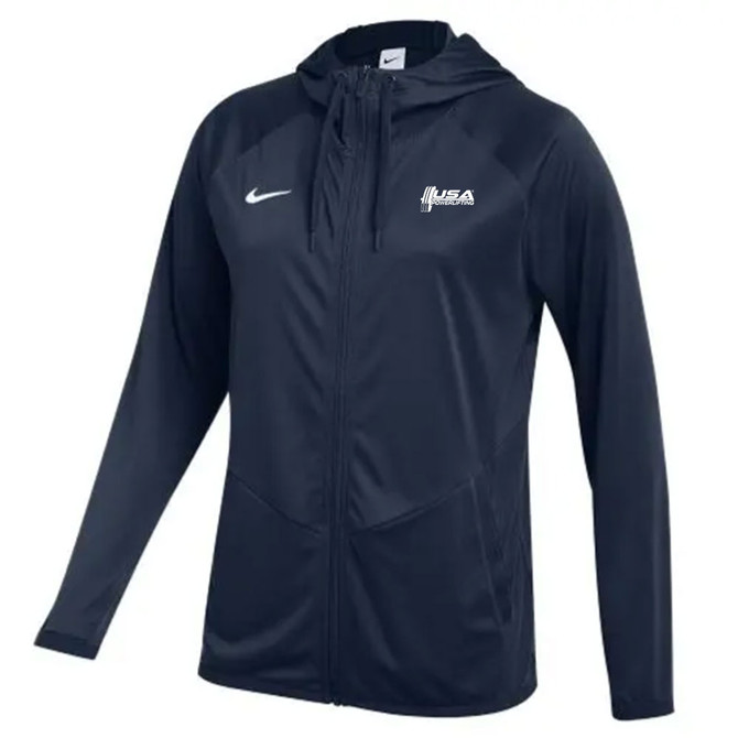 Nike Women's USA Powerlifting  Pocket Relentless Full Zip - Navy