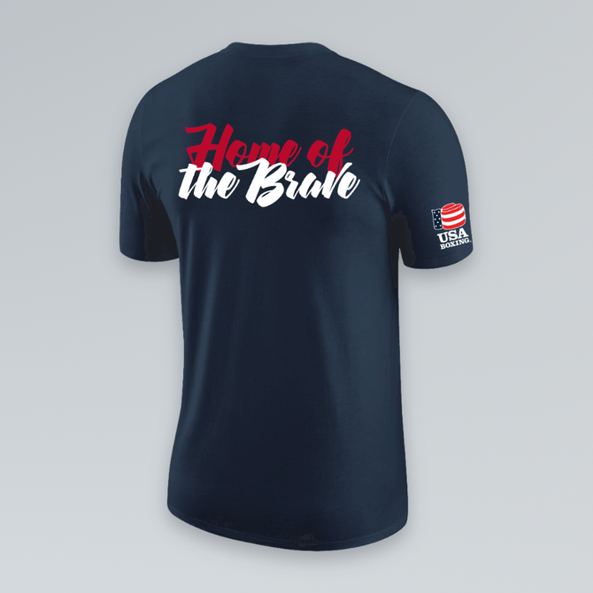 Nike Men's USA Boxing Free and Brave Dri-Fit Cotton S/S Tee - Navy