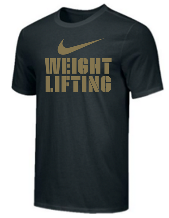 Nike Men's Weightlifting Stacked Tee - Black/Gold