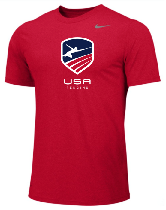 Nike Youth USA Fencing Team Legend SS Crew - Scarlet