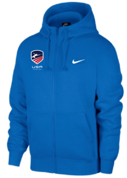 Nike Youth USA Fencing Club Fleece Full Zip Hoodie - Royal