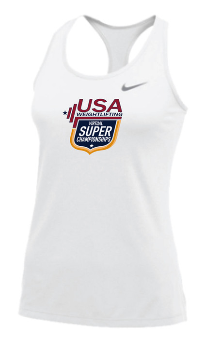 Nike Women's USA Weightlifting Virtual Super Champs Balance Tank - White