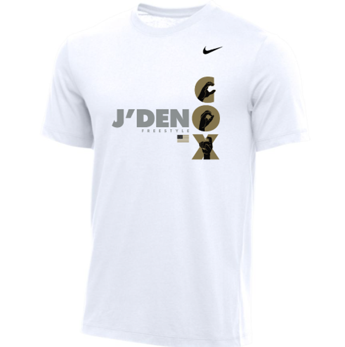 Nike Men's Wrestling J'den Cox Horizontal Tee - White/Gold
