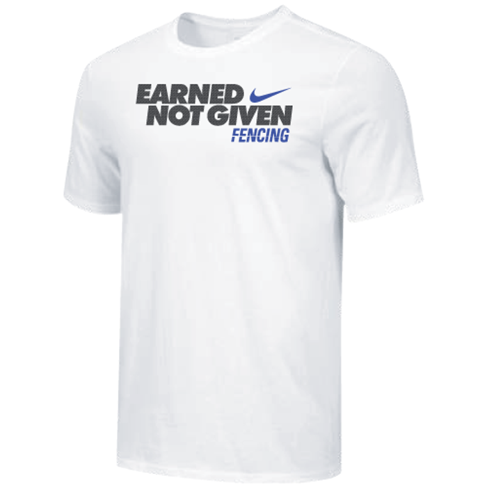 Nike Men's Fencing Earned Not Given Tee - White/Black/Blue
