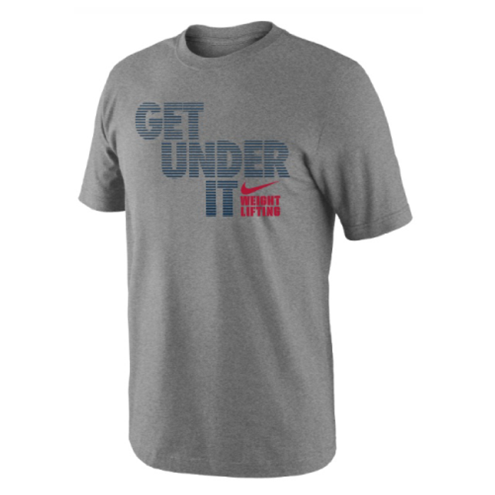 Nike Men's Weightlifting Get Under It Tee - Grey/Blue/Red