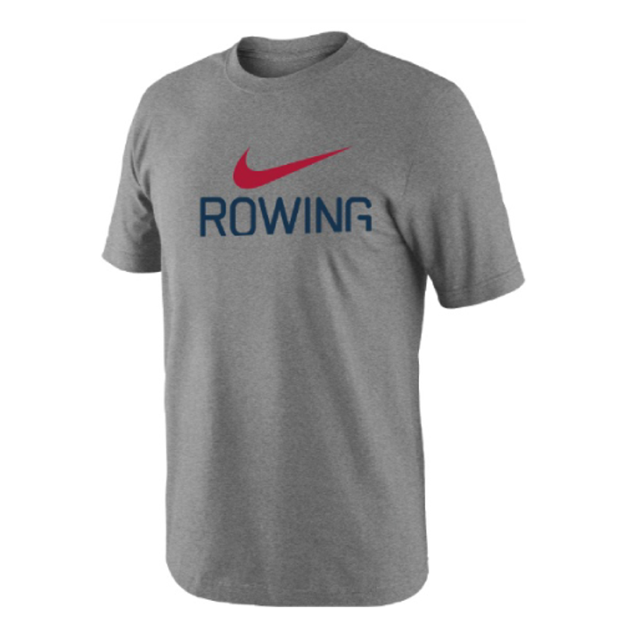 Nike Men's Rowing Red Swoosh Tee - Grey/Red/Blue