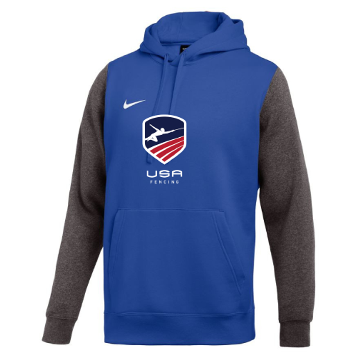 Nike Men's  USA Fencing Club Fleece Color Block Hoodie - Royal/Grey