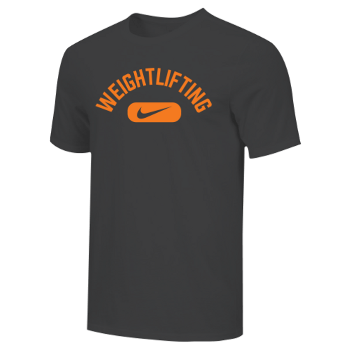 Nike Men's Weightlifting Swoosh Tee - Black/Fluorescent Orange