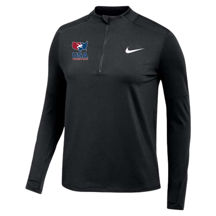 Nike Women's USA Wrestling Dri-Fit Element 1/2 Zip Top - Black/White