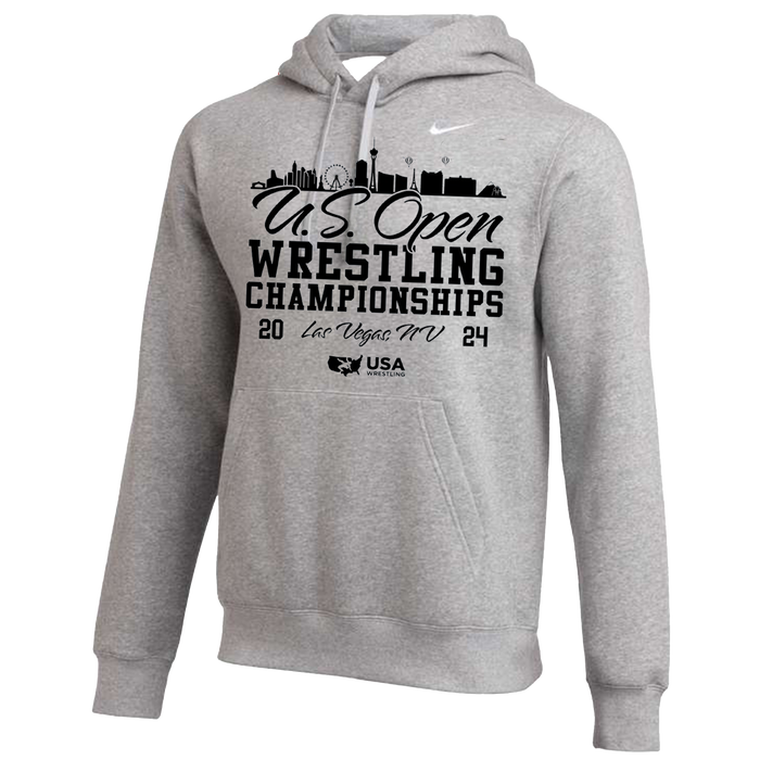 Nike Men's USA Wrestling U.S. Open Championships Las Vegas 2024 Club Fleece Hoodie - Grey