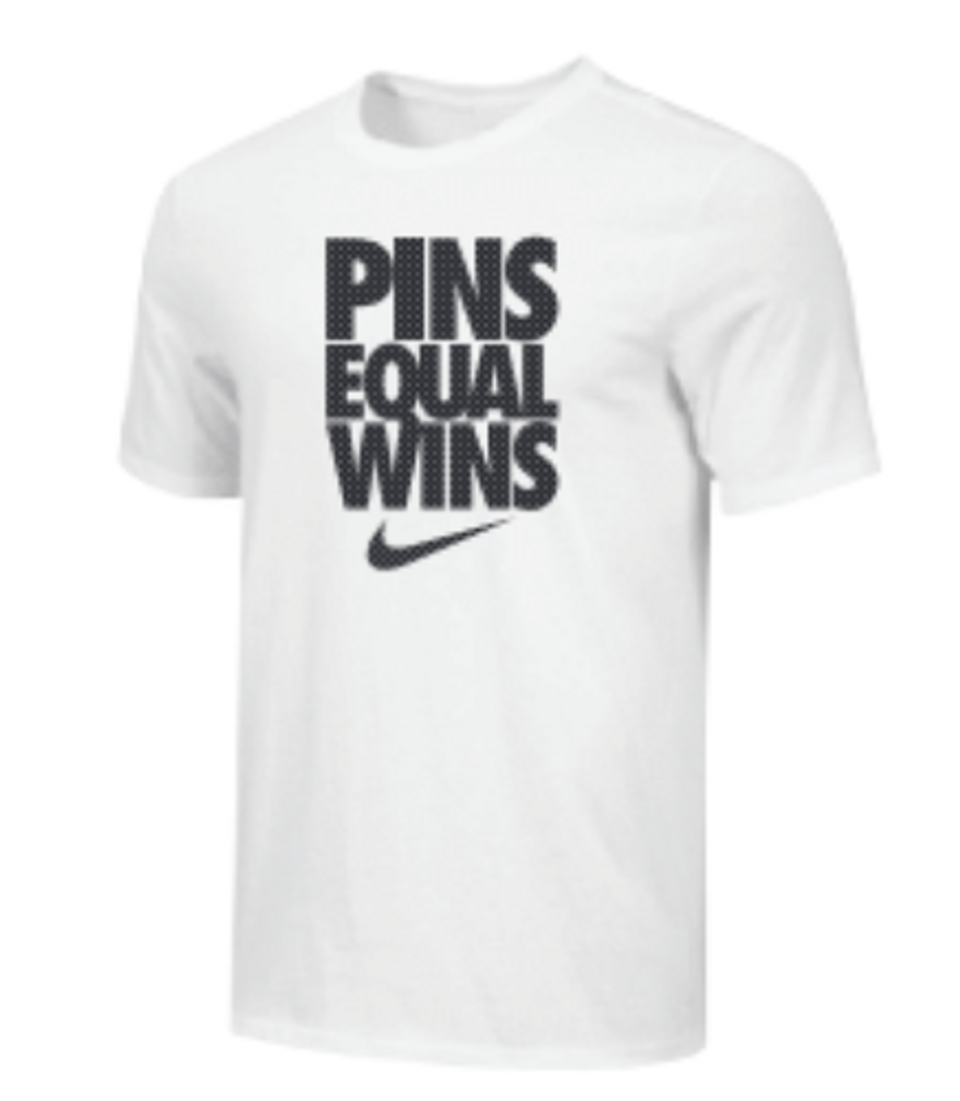 Nike Youth Wrestling Pins Equals Wins Tee White