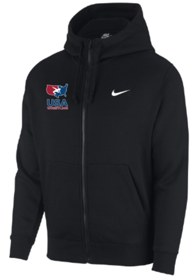 Nike Men's USAWR Club Fleece Full Zip Hoodie - Black