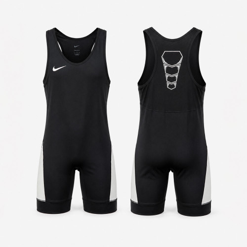 Nike Youth Grappler Elite Wrestling Singlet - Black / White