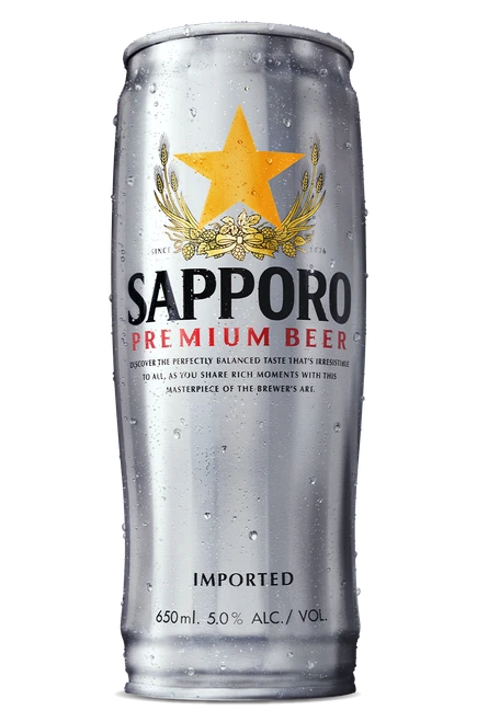 Sapporo Premium Beer 5.0% (Can) 650ml ** Batch Managed ** - 12pk