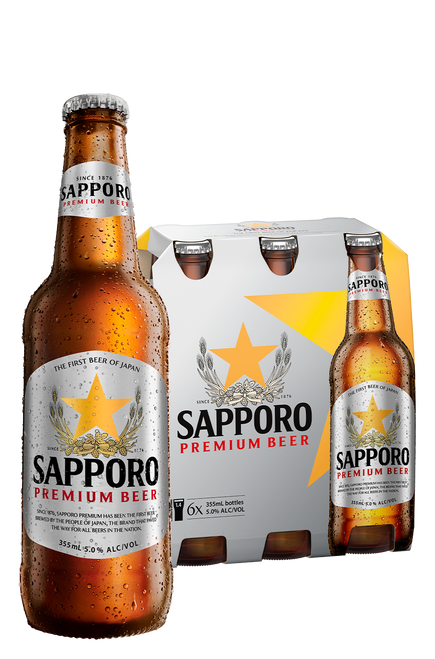 Sapporo Premium Beer (4 x 6 Pack) 355ml 24pk