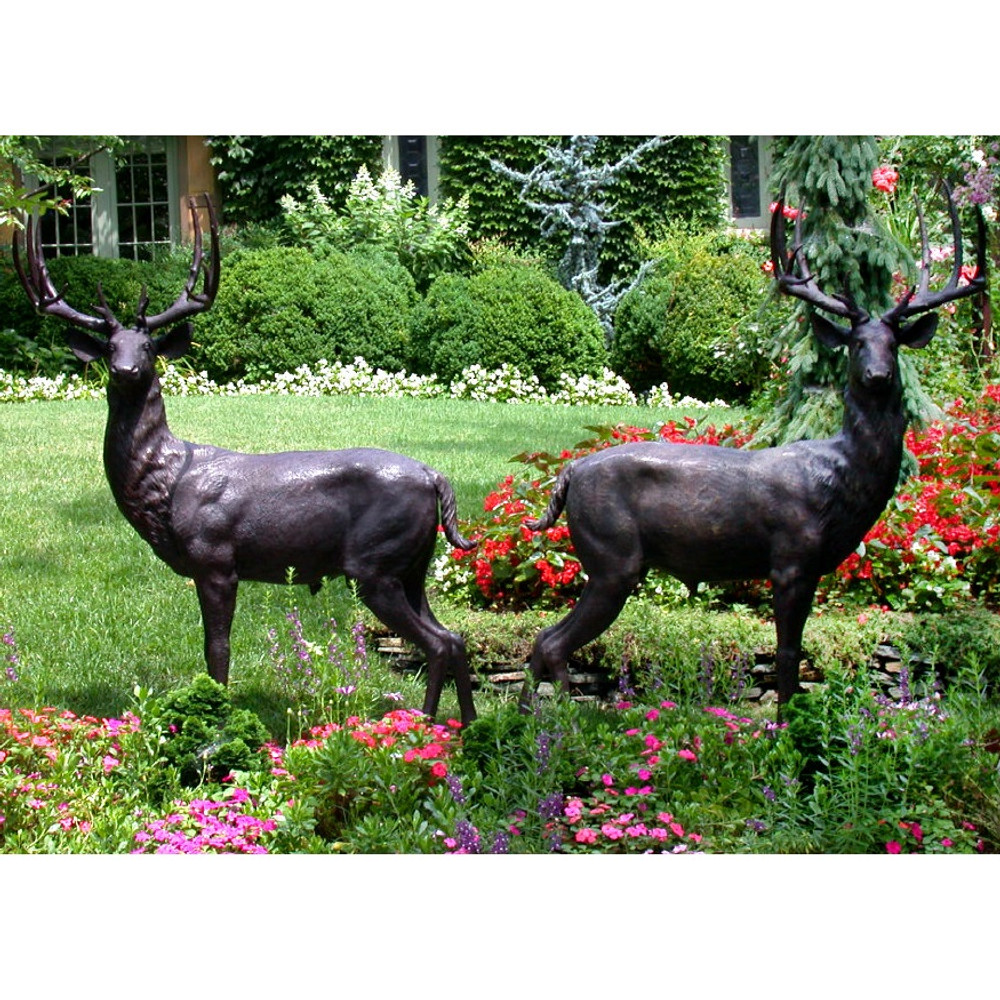 Deer Pair Standing Bronze Statue | Metropolitan Galleries | SRB10069-1
