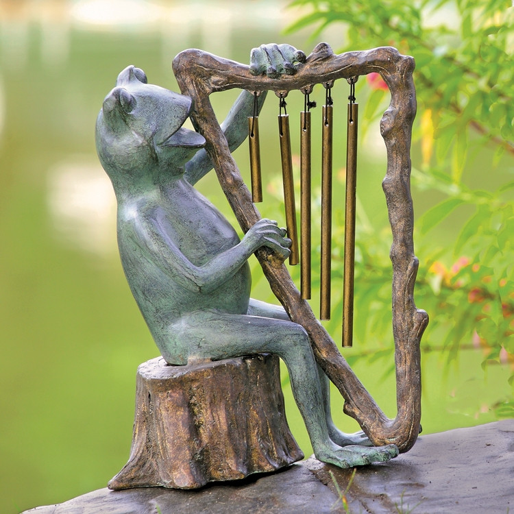 Frog and Harp Wind Chime Garden Sculpture | 34538 | SPI Home