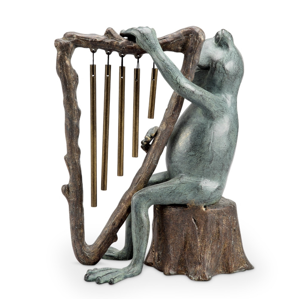 Frog and Harp Windchime Garden Sculpture | 34538 | SPI Home -4