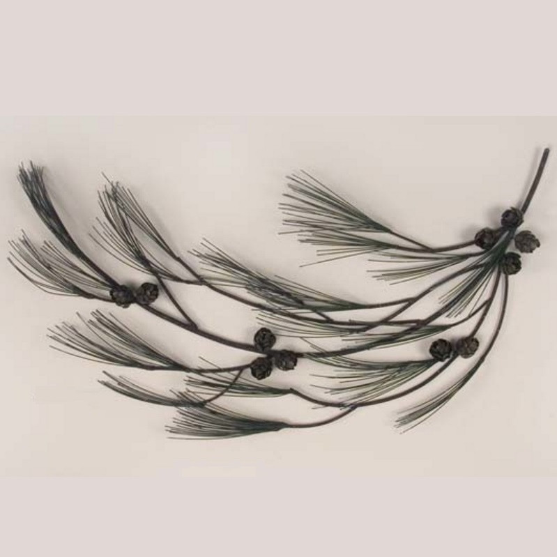 Pine Tree Branch Wall Sculpture Facing Left Metal T I Design