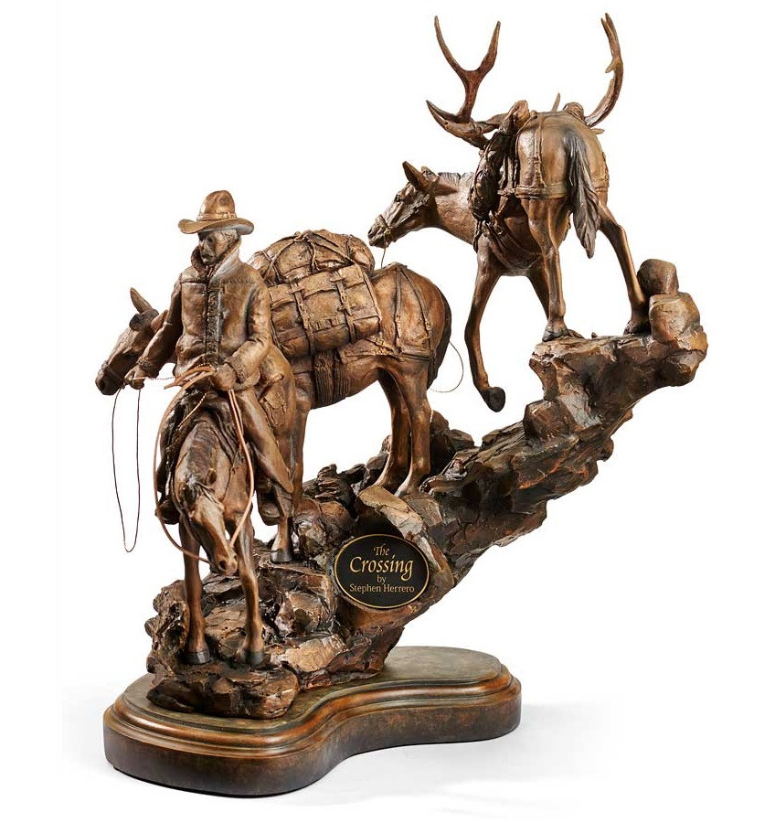 蹄鉄アート　カウボーイ&サボテン Cowboy Horse Sculpture | Crossing | Stephen Herrero | Mill Creek