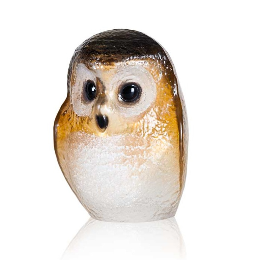 Owl Brown Crystal Sculpture | 34244 | Mats Jonasson Maleras