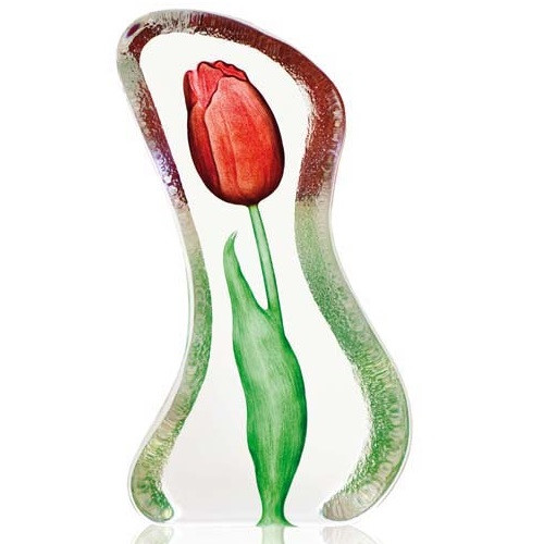 Tulip Red Crystal Sculpture | Mats Jonasson Tulip Red Crystal