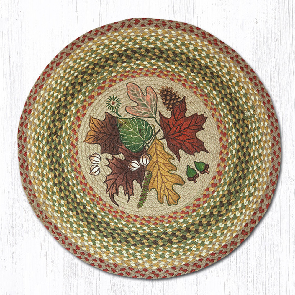 Autumn Leaves Round Braided Rug | Capitol Earth Rugs | RP-24