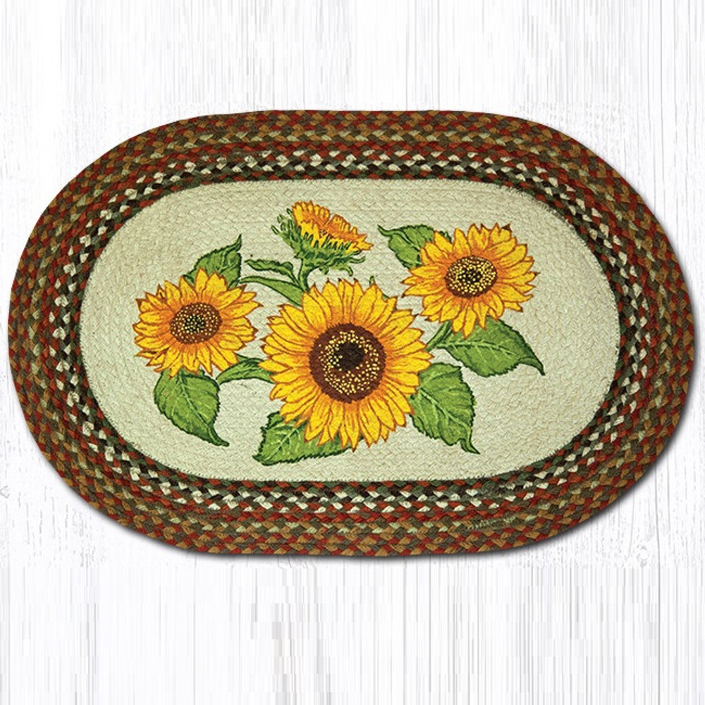 Sunflowers Oval Braided Rug | Capitol Earth Rugs | OP-300