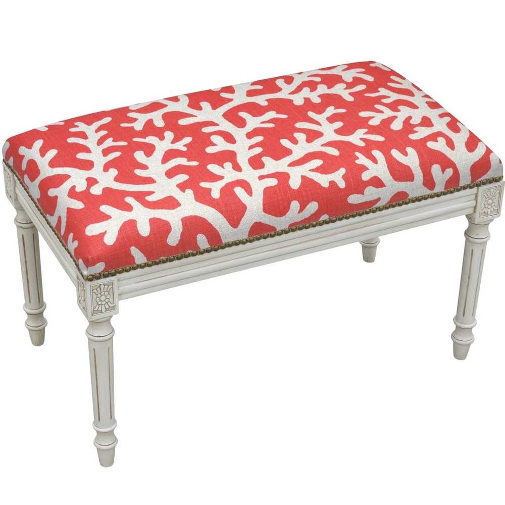 Coral Bench | Upholstered Coral Bench | CS068WBC-CO