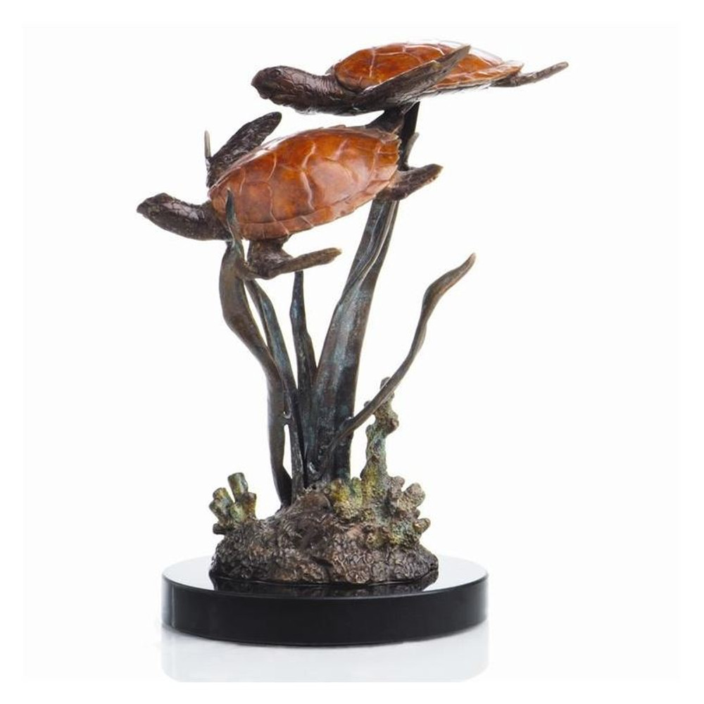 "Lagoon Encounter" Sea Turtle Duo Sculpture | 80081 | SPI Home