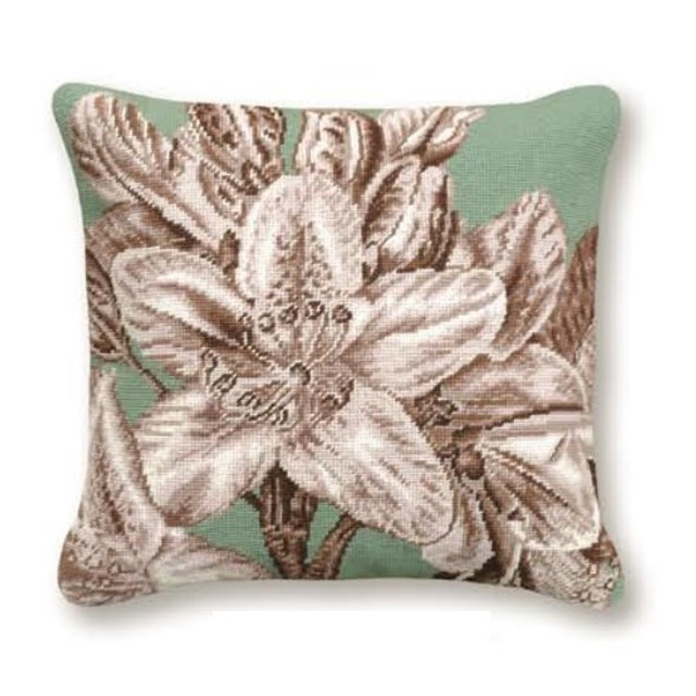 Lily Flower Needlepoint Pillow | Lily Needlepoint Pillow | C938.16x16