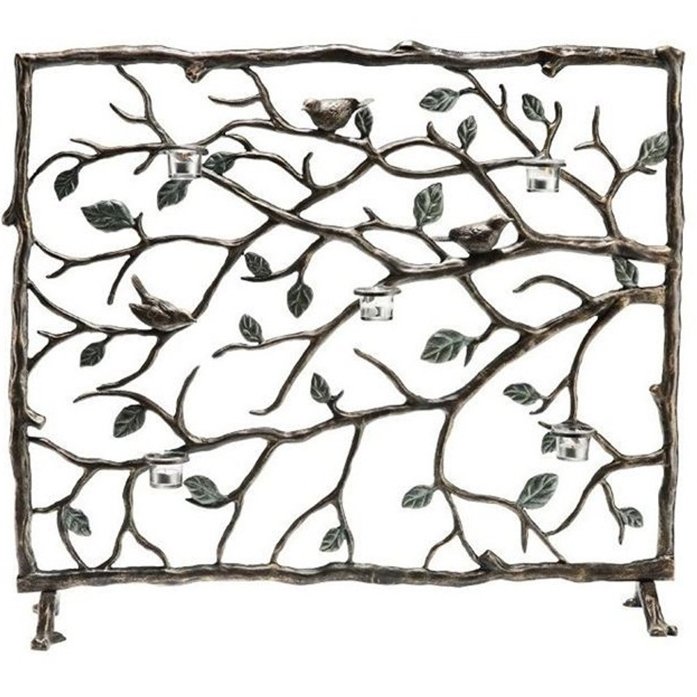 Birds Branches and Leaves Fireplace Screen | 33488 | SPI Home