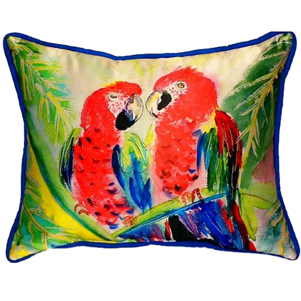 Parrot Pair Indoor Outdoor Pillow 20x24 | Betsy Drake | BDZP317