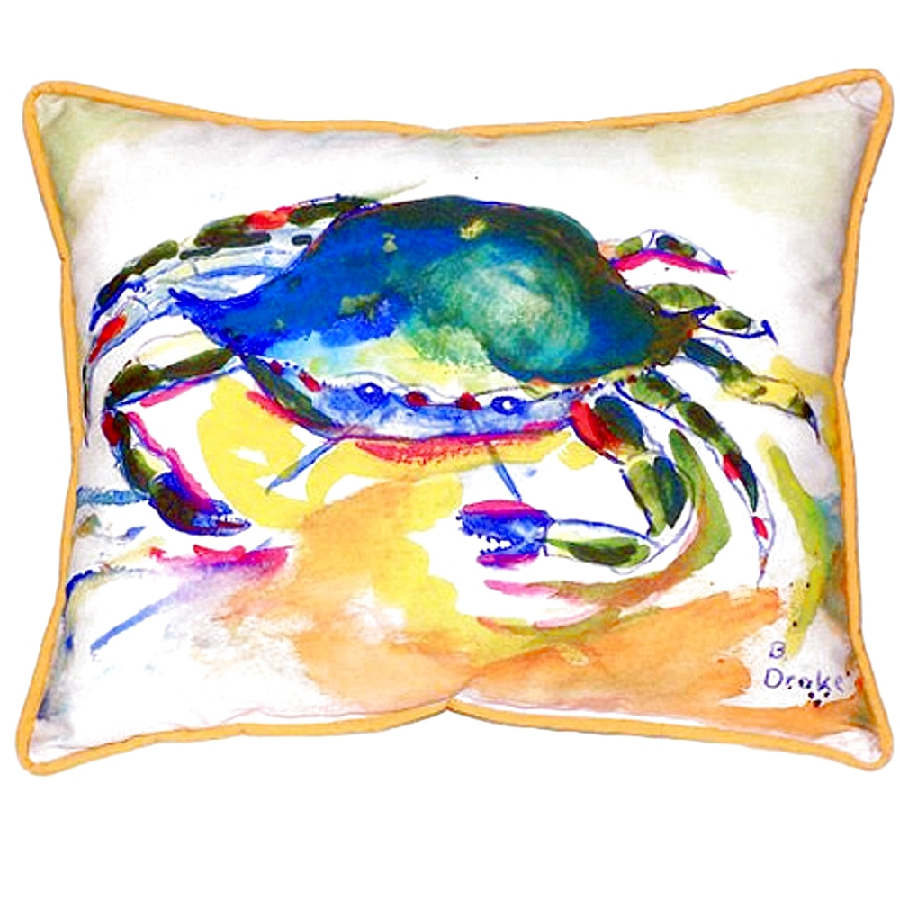 Green Crab Indoor Outdoor Pillow 20x24 | Betsy Drake | BDZP263