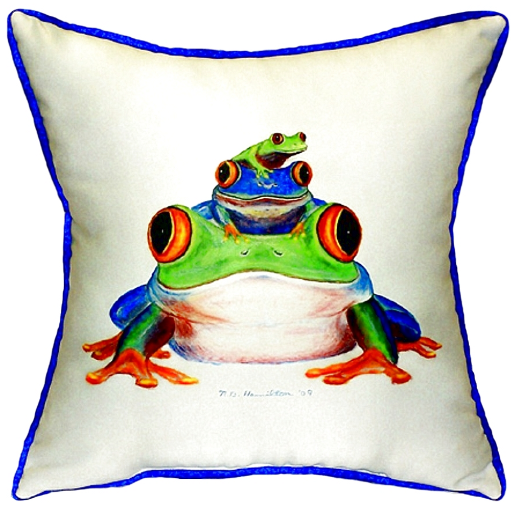 Frog Stack Indoor Outdoor Pillow 22x22 | Betsy Drake | BDZP456