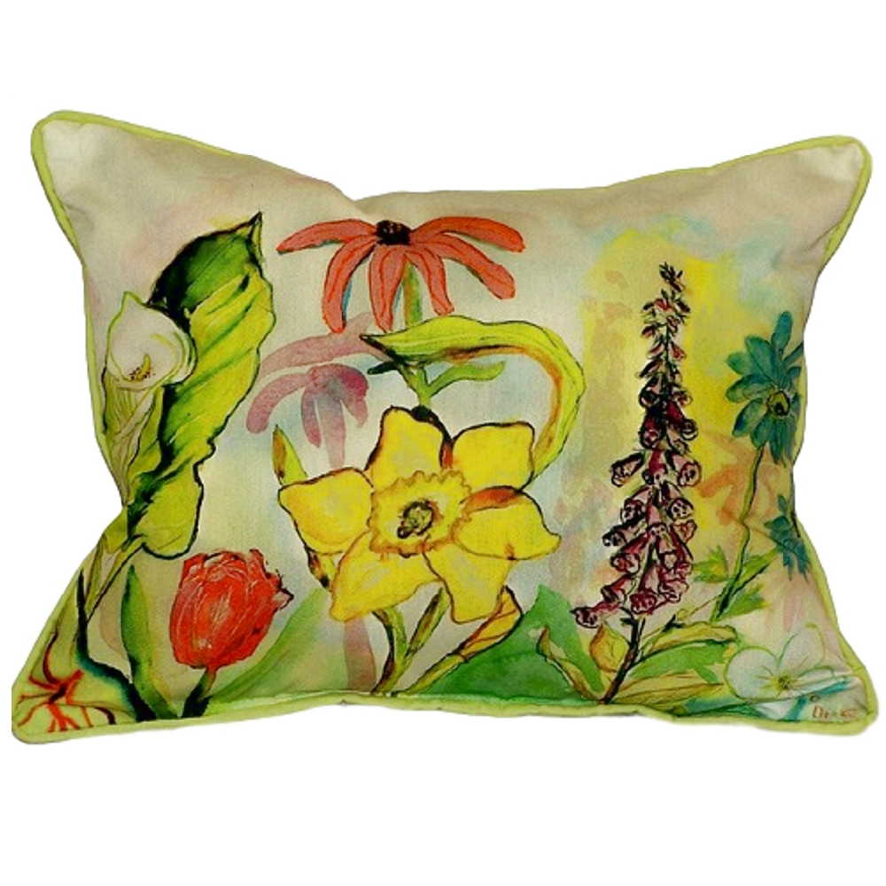 Garden Scene Indoor Outdoor Pillow 20x24 | Betsy Drake | BDZP060