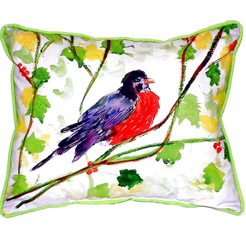 Robin Indoor Outdoor Pillow 20x24 | Betsy Drake | BDZP164