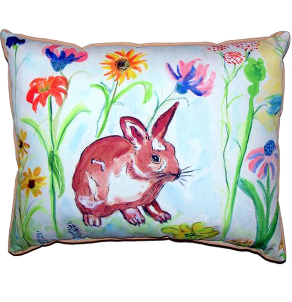 Bunny Rabbit Indoor Outdoor Pillow 20x24 | Betsy Drake | BDZP428