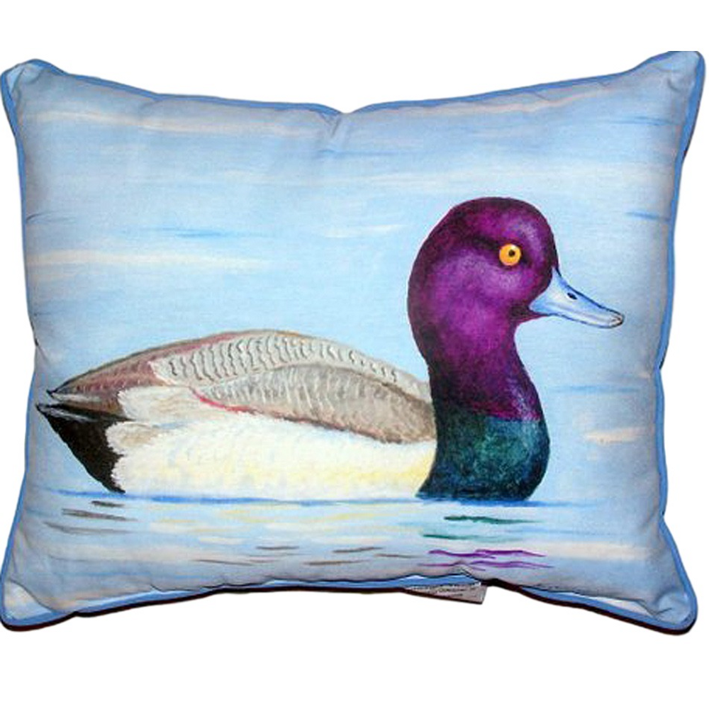 Lesser Scaup Duck Indoor Outdoor Pillow 20x24 | Betsy Drake | BDZP455